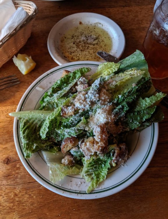 Caesar salad, as homemade as you can possibly get.